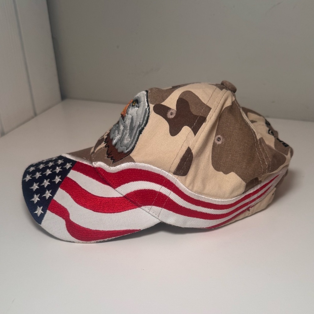 Vintage Eagle American Flag Adjustable Hat - Picture 2 of 5